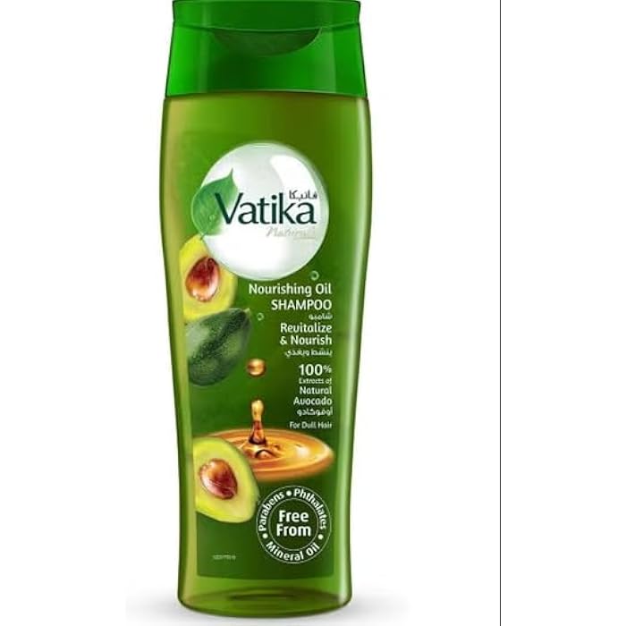 Vatika Naturals Avocado Nourishing Oil Shampoo 425 ml | Natural & Herbal Enriched with Avocado | For Dull Hair | Strengthen & Nourish| Free from Mineral Oil, Parabens & Phthalates
